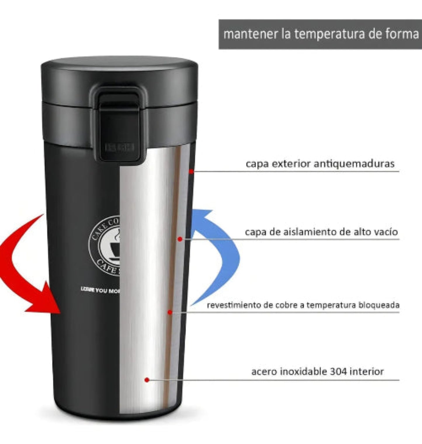 Termo de acero 380 ml