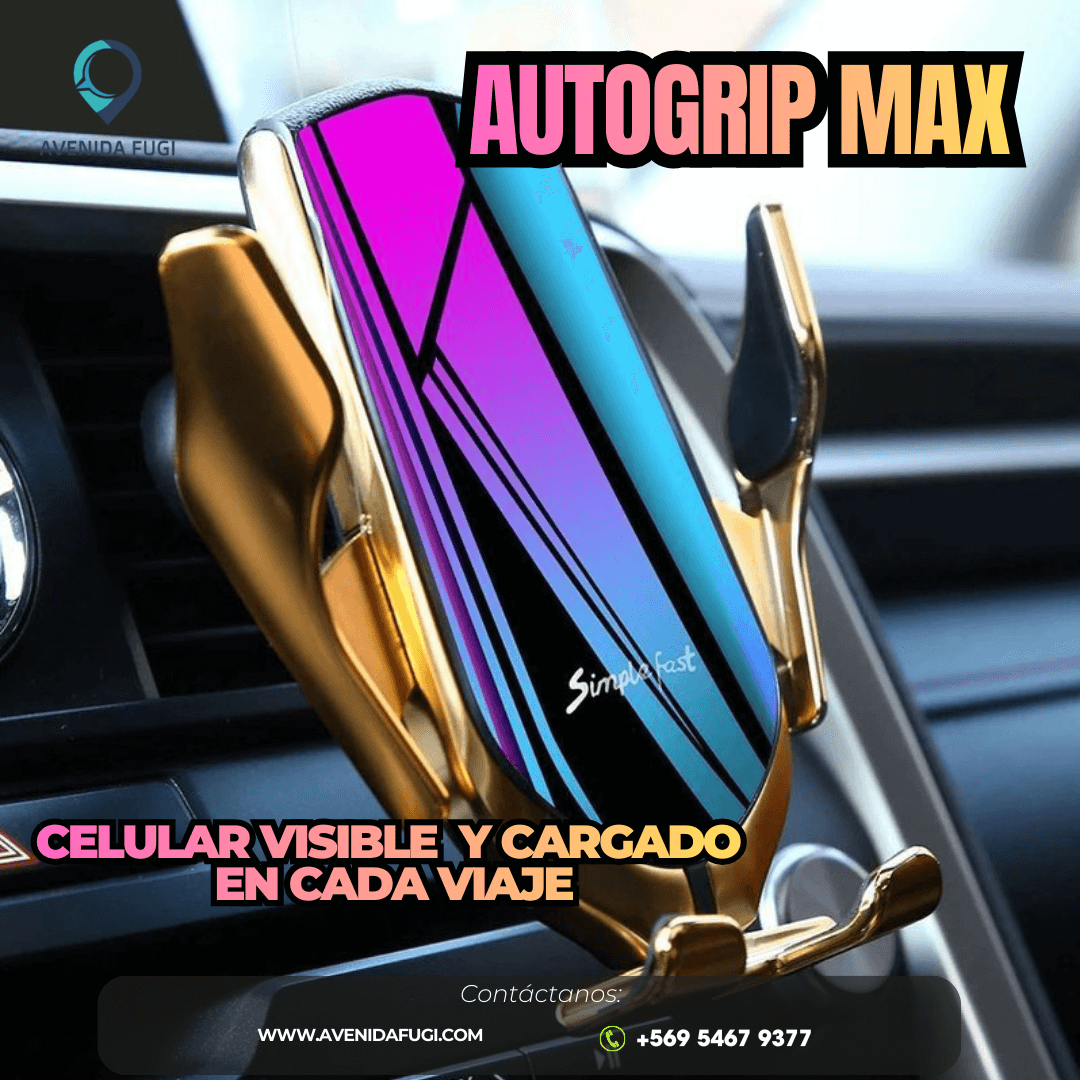 AutoGrip Max - Mantén tu celular visible y cargado en cada viaje