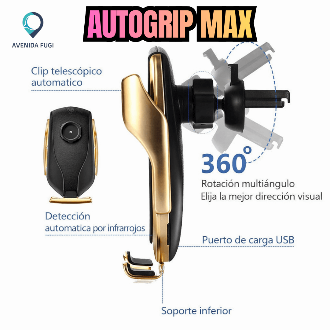AutoGrip Max - Mantén tu celular visible y cargado en cada viaje