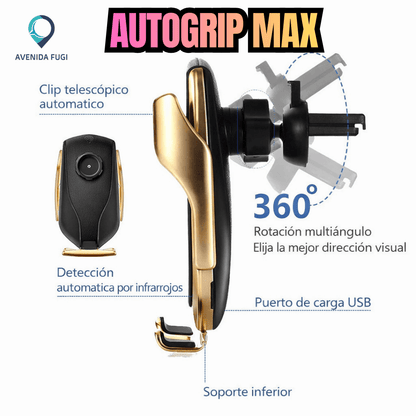 AutoGrip Max - Mantén tu celular visible y cargado en cada viaje