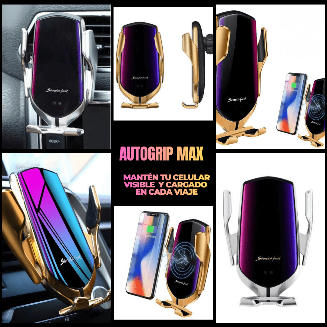 AutoGrip Max - Mantén tu celular visible y cargado en cada viaje
